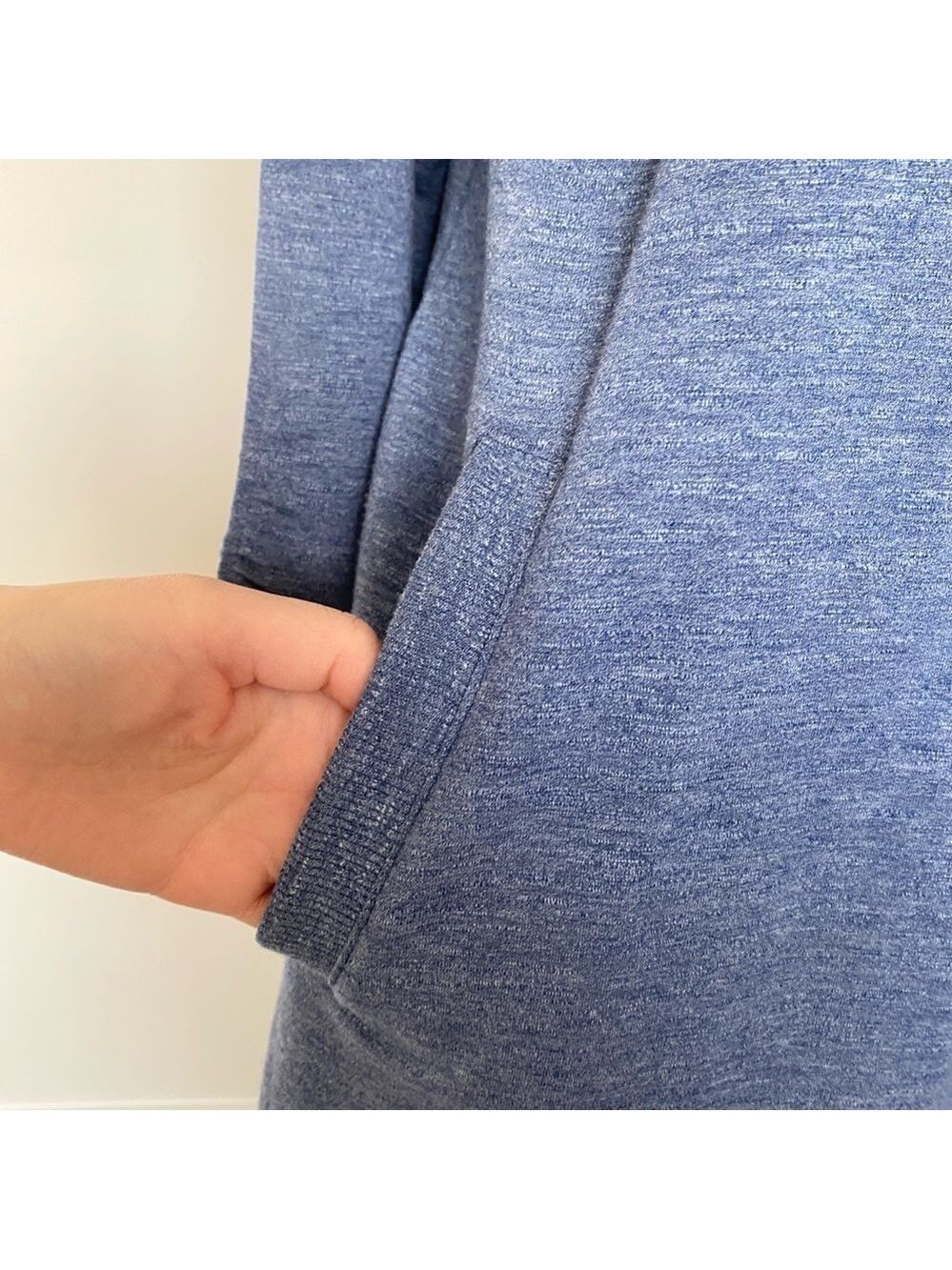 T by Talbots Heather Blue Open Front Cardigan Pockets Size L - Picture 4 of 9